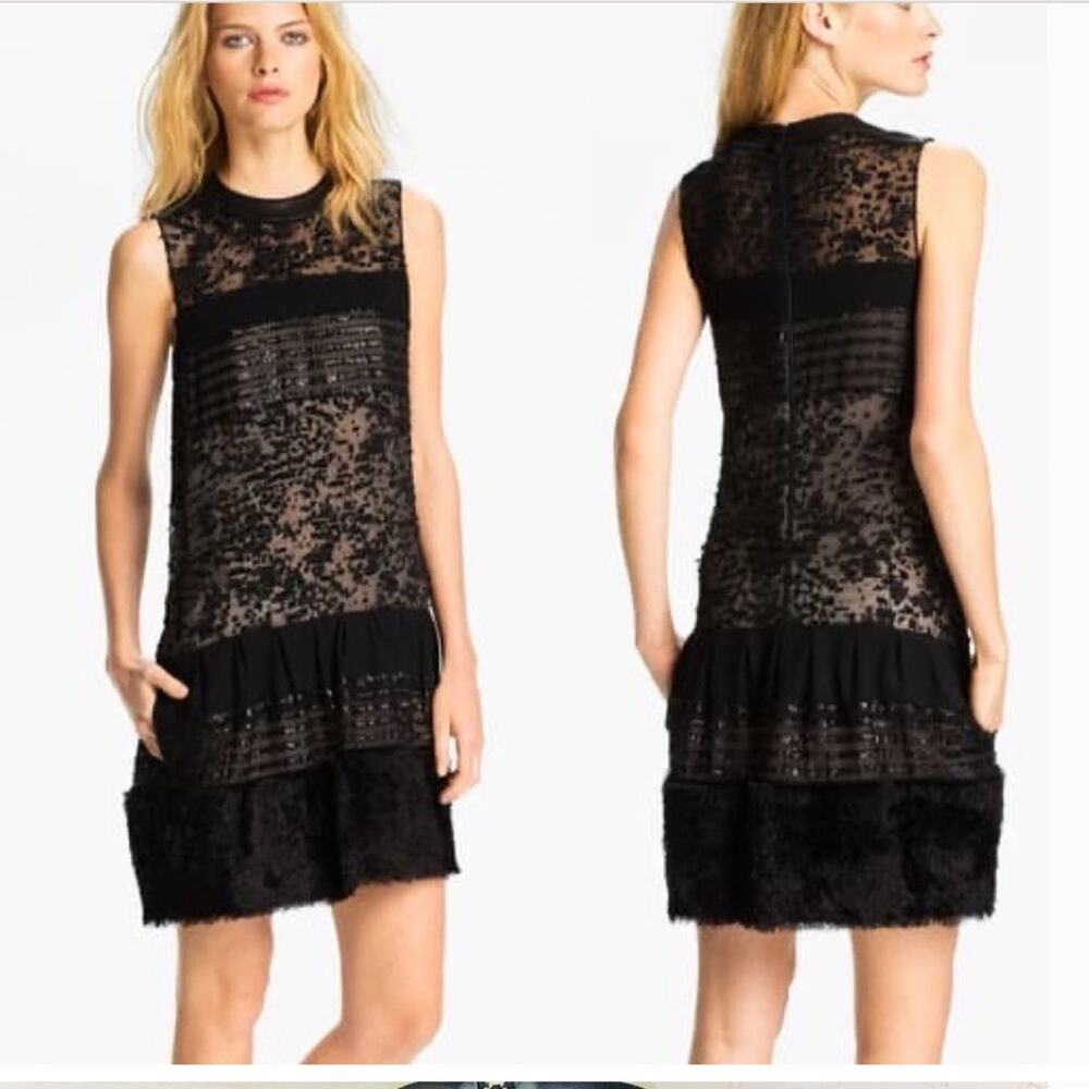 Diane Von Furstenberg Alty Astra Black Shift Knee Length Dress Size 0